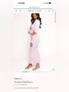 Petal & Pup Teodora Midi Dress - Light Pink